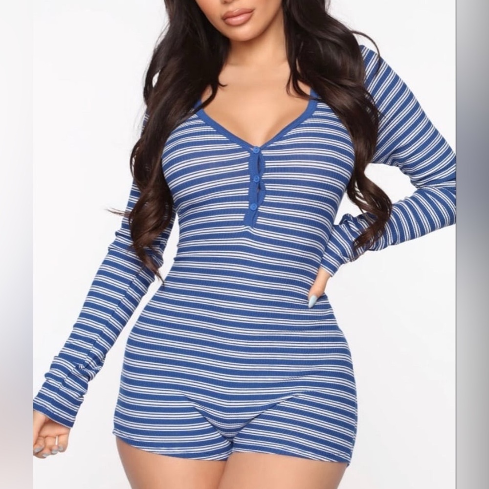 Fashion Nova Hot Line Striped Romper